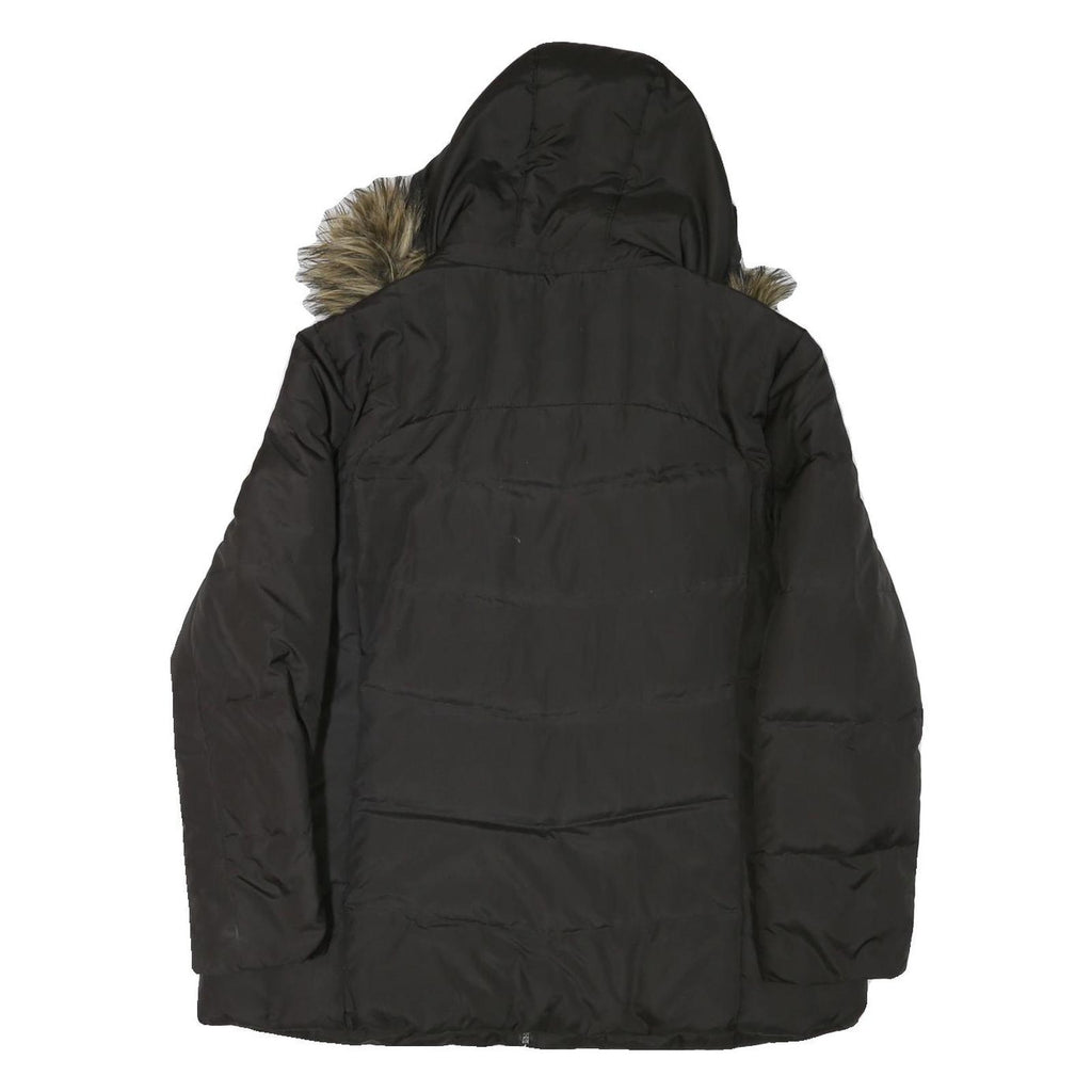 CALVIN KLEIN Womens Black Polyester Blend Puffer Jacket 2XL Zip Hooded