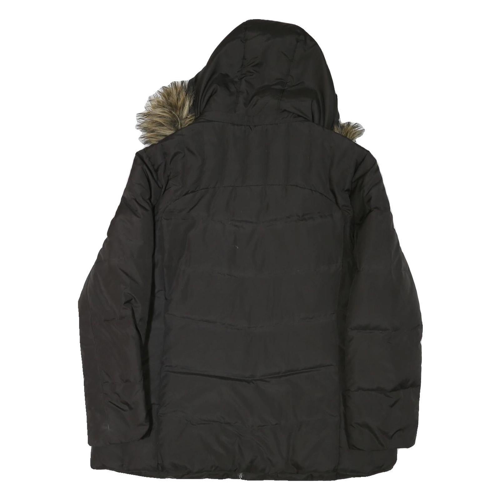 CALVIN KLEIN Womens Black Polyester Blend Puffer Jacket 2XL Zip Hooded