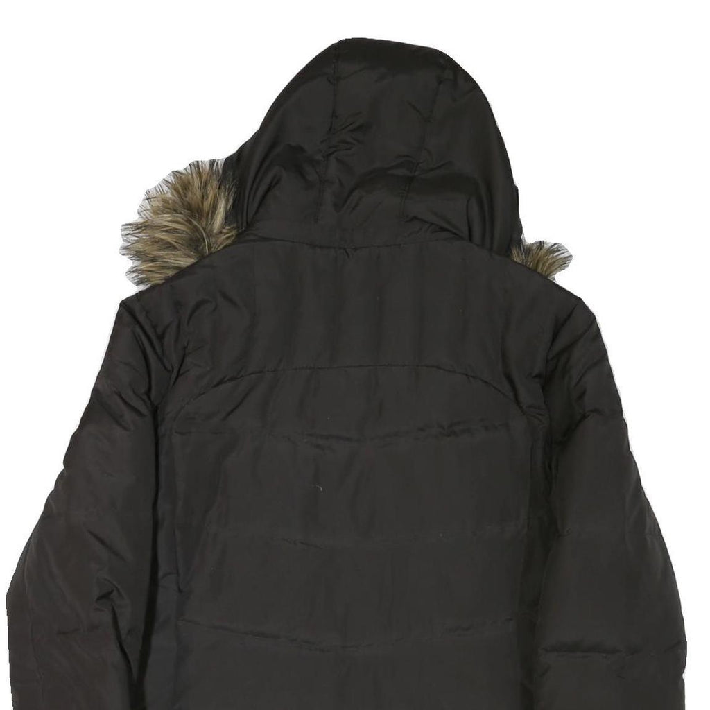 CALVIN KLEIN Womens Black Polyester Blend Puffer Jacket 2XL Zip Hooded