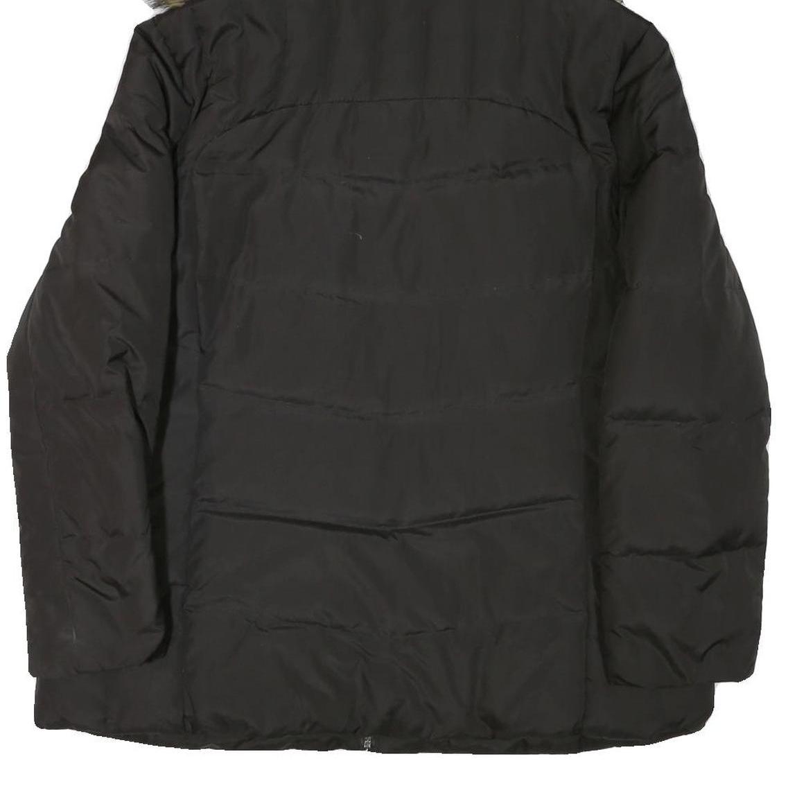 CALVIN KLEIN Womens Black Polyester Blend Puffer Jacket 2XL Zip Hooded