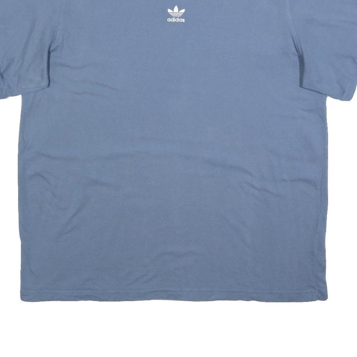 ADIDAS Mens Blue Crew Neck Short Sleeve Graphic T-Shirt L Casual Cotton
