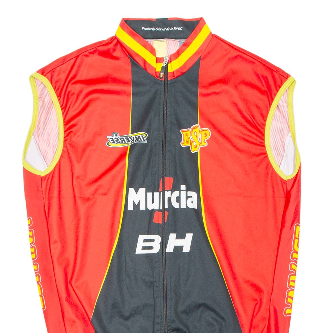 Cycling Mens Jersey Red Sleeveless Full Zip XL