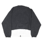 NIKE Mens Black & White Nylon Zip Jacket M Sportswear Large Logo Casual