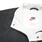 NIKE Mens Black & White Nylon Zip Jacket M Sportswear Large Logo Casual