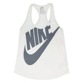 NIKE Womens White Sports Vest Sleeveless Round Neck Cotton Blend M Activewear
