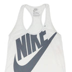NIKE Womens White Sports Vest Sleeveless Round Neck Cotton Blend M Activewear