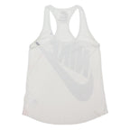 NIKE Womens White Sports Vest Sleeveless Round Neck Cotton Blend M Activewear