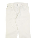 TOMMY HILFIGER Mens Cotton Blend White Regular Straight Trousers W35 L28 Classic