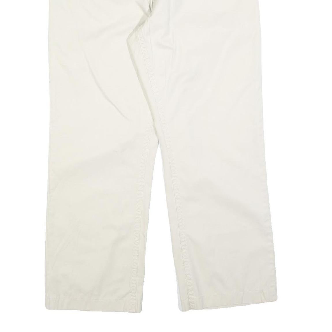 TOMMY HILFIGER Mens Cotton Blend White Regular Straight Trousers W35 L28 Classic