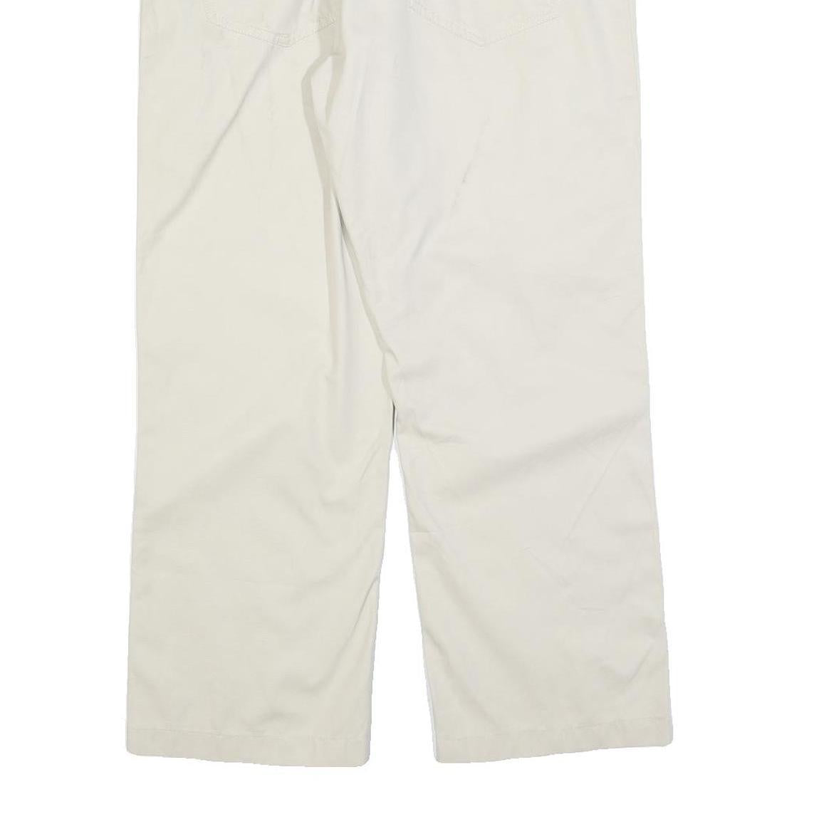 TOMMY HILFIGER Mens Cotton Blend White Regular Straight Trousers W35 L28 Classic