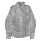 BANANA REPUBLIC Womens Black & White Pattern Shirt S Cotton Blend Button Down
