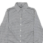 BANANA REPUBLIC Womens Black & White Pattern Shirt S Cotton Blend Button Down