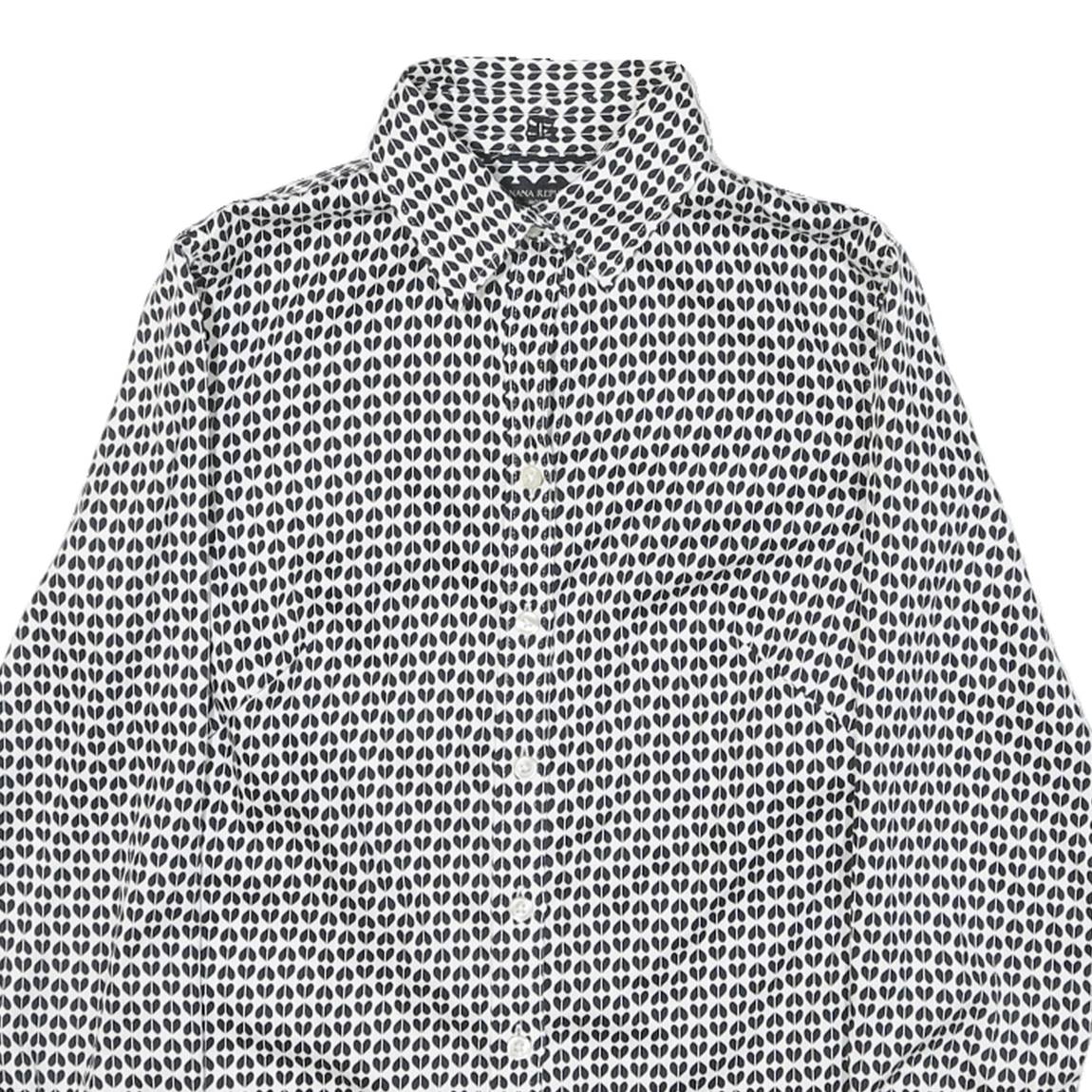 BANANA REPUBLIC Womens Black & White Pattern Shirt S Cotton Blend Button Down