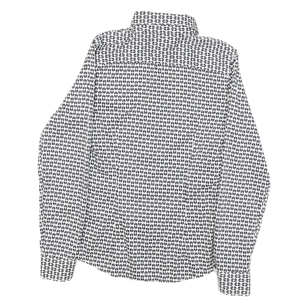 BANANA REPUBLIC Womens Black & White Pattern Shirt S Cotton Blend Button Down