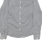BANANA REPUBLIC Womens Black & White Pattern Shirt S Cotton Blend Button Down