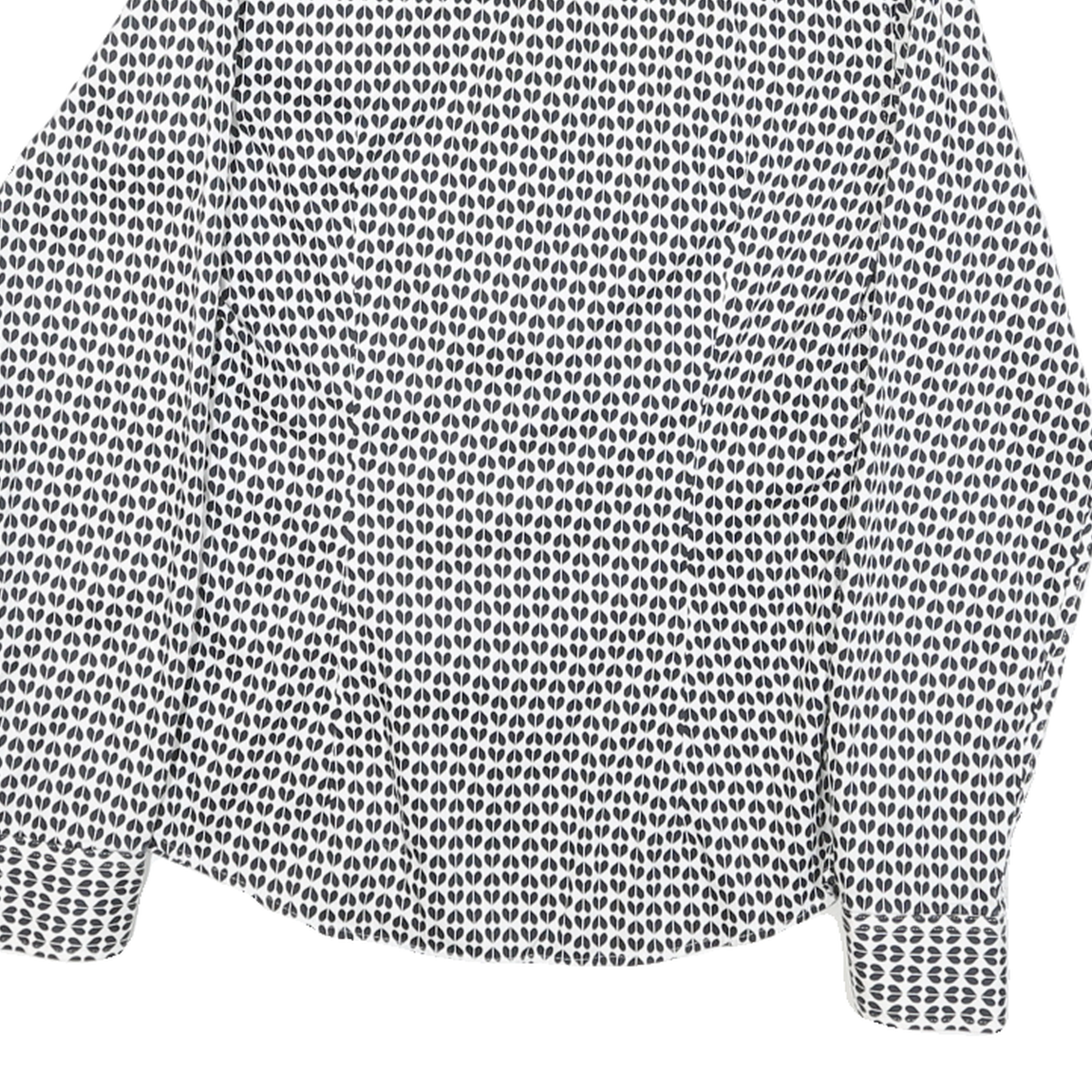 BANANA REPUBLIC Womens Black & White Pattern Shirt S Cotton Blend Button Down