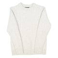 POLO RALPH LAUREN Womens White Patterned Wool Jumper Cable Knit Crew Neck M