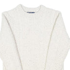 POLO RALPH LAUREN Womens White Patterned Wool Jumper Cable Knit Crew Neck M