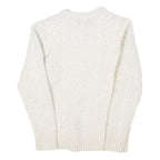 POLO RALPH LAUREN Womens White Patterned Wool Jumper Cable Knit Crew Neck M