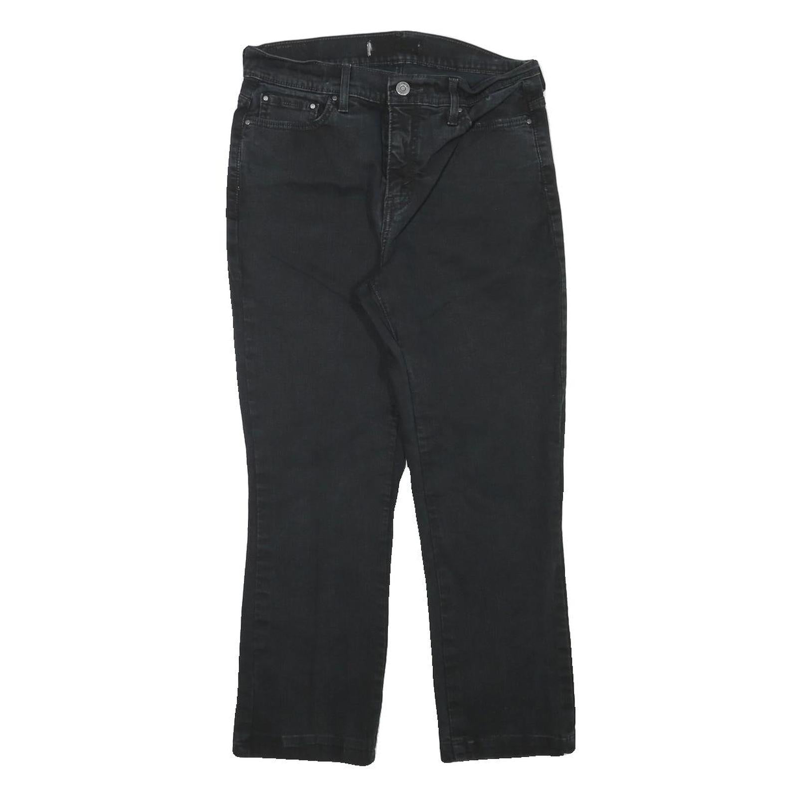 LEVI'S Womens Black Regular Fit Straight Denim Jeans W28 L24 Classic Cotton