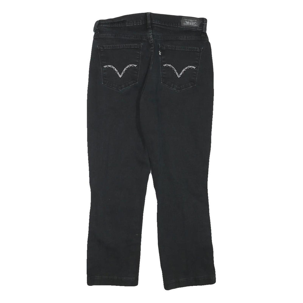 LEVI'S Womens Black Regular Fit Straight Denim Jeans W28 L24 Classic Cotton