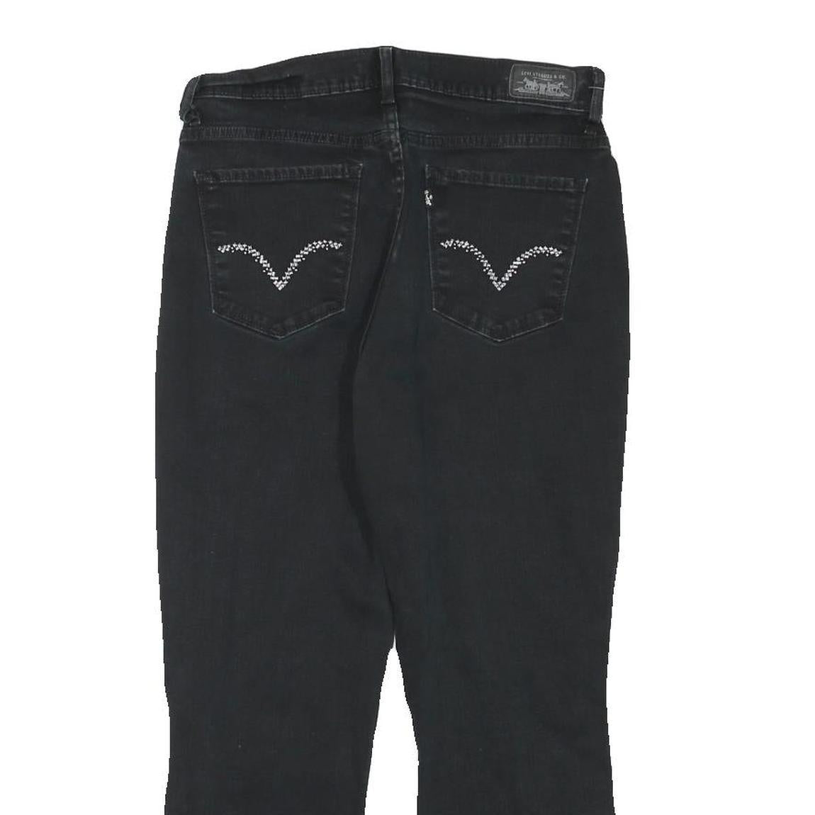 LEVI'S Womens Black Regular Fit Straight Denim Jeans W28 L24 Classic Cotton