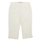 NICOLE RENISTI Womens Shorts White Casual Linen Blend UK 10 W30 Comfortable