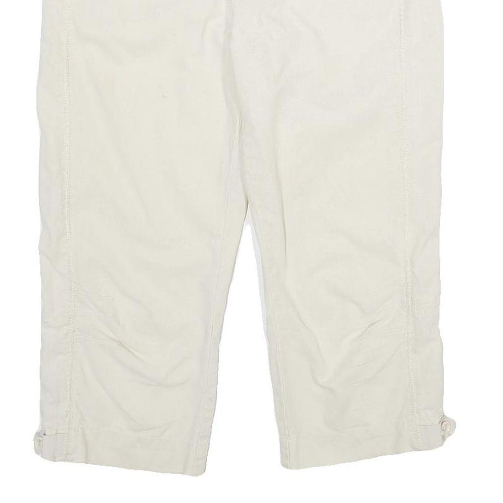 NICOLE RENISTI Womens Shorts White Casual Linen Blend UK 10 W30 Comfortable