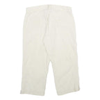 NICOLE RENISTI Womens Shorts White Casual Linen Blend UK 10 W30 Comfortable