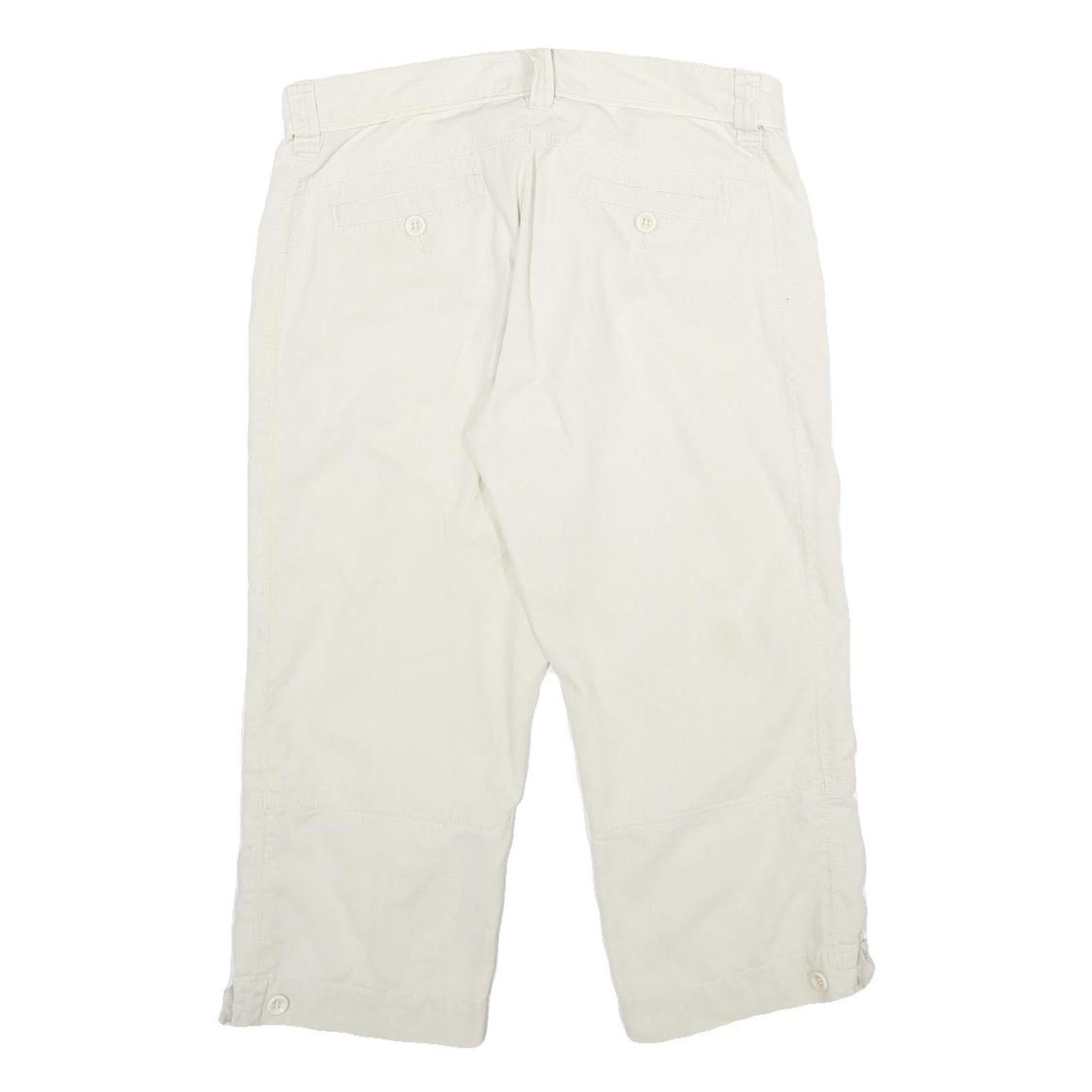 NICOLE RENISTI Womens Shorts White Casual Linen Blend UK 10 W30 Comfortable