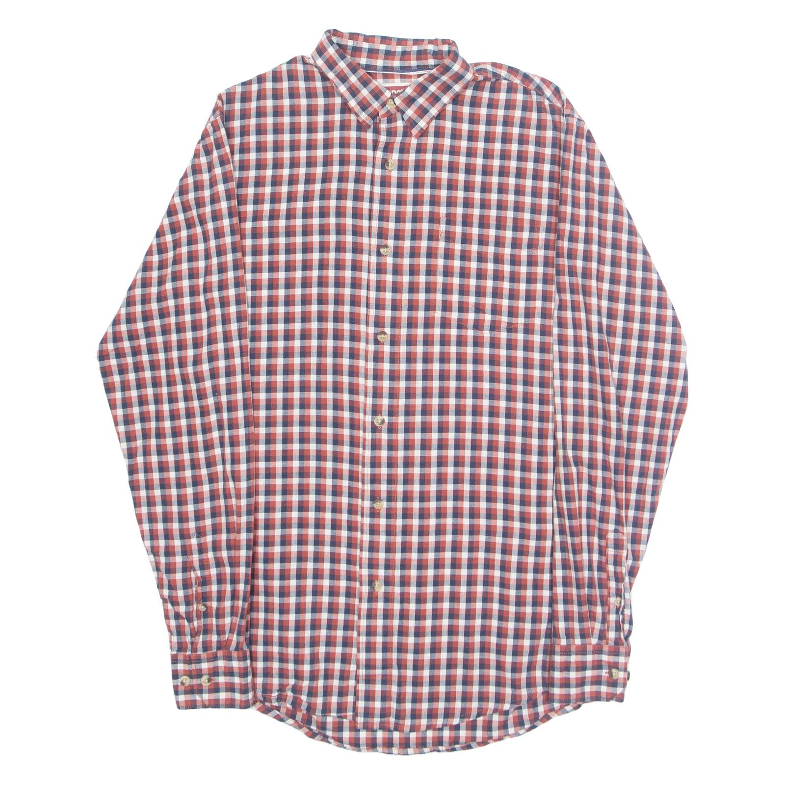 WRANGLER Mens Shirt Red Check Long Sleeve S