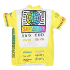 Mens White & Yellow Graphic T-Shirt L Short Sleeve Crew Neck Save Earth