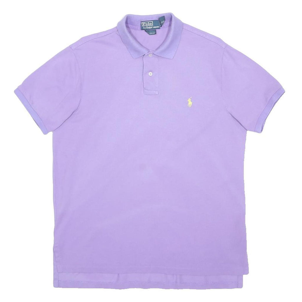 POLO RALPH LAUREN Mens Purple & Yellow Classic T-Shirt L Short Sleeve Polo