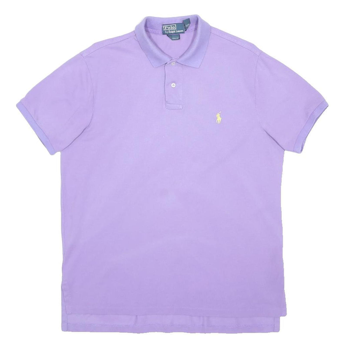 POLO RALPH LAUREN Mens Purple & Yellow Classic T-Shirt L Short Sleeve Polo