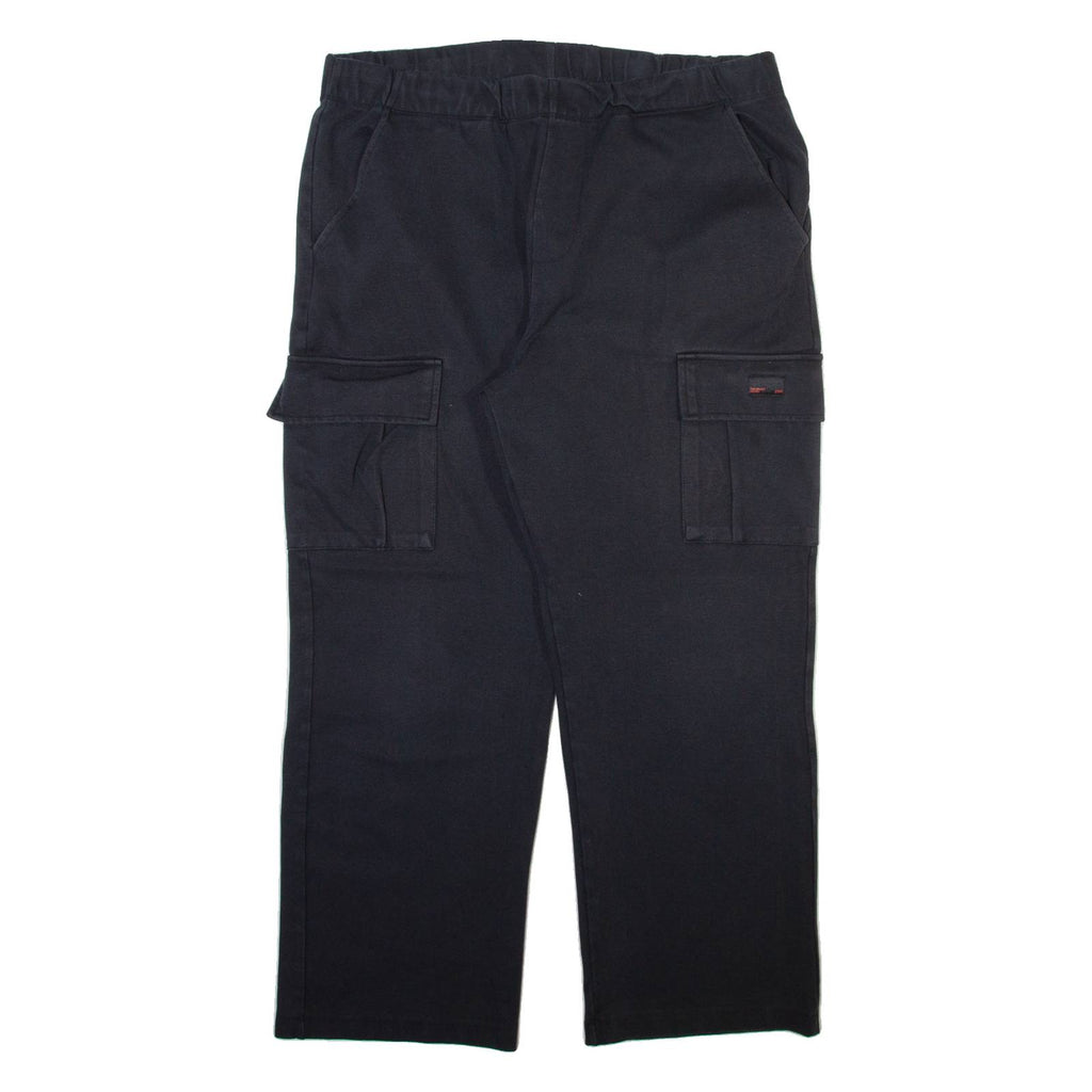 ZARA Cargo Mens Trousers Black Relaxed Straight W35 L27