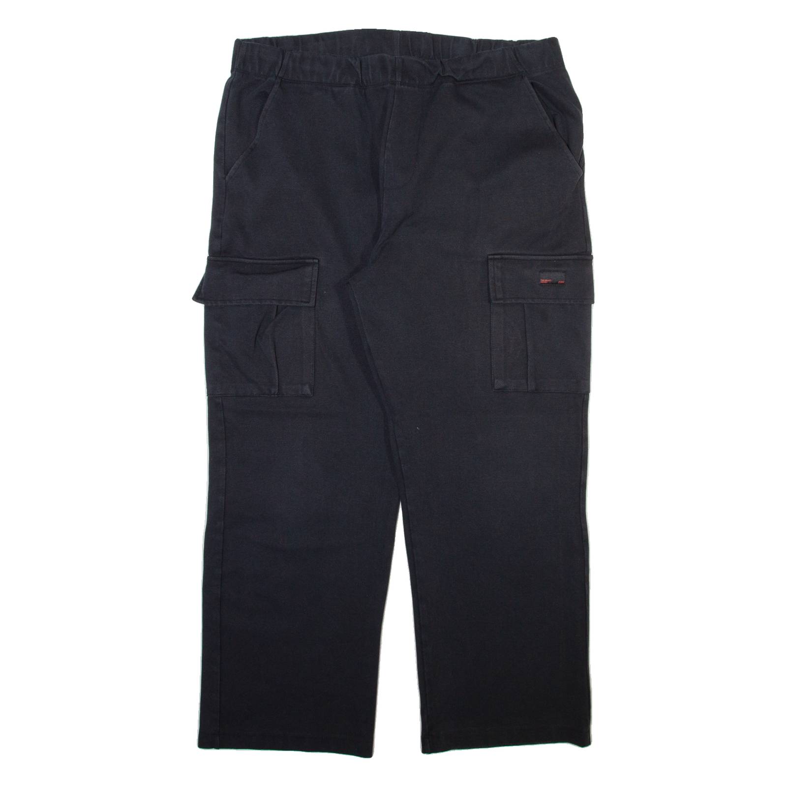 ZARA Cargo Mens Trousers Black Relaxed Straight W35 L27
