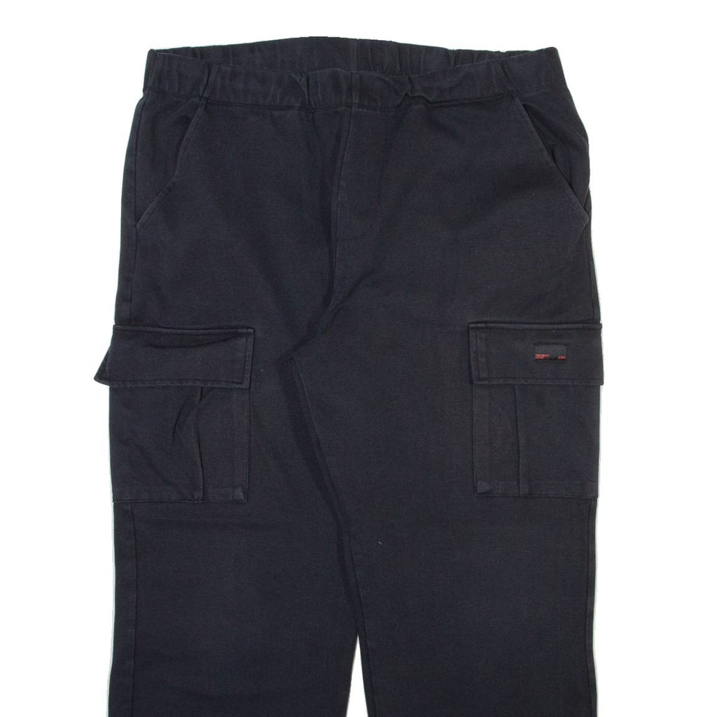 ZARA Cargo Mens Trousers Black Relaxed Straight W35 L27