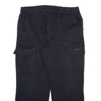 ZARA Cargo Mens Trousers Black Relaxed Straight W35 L27