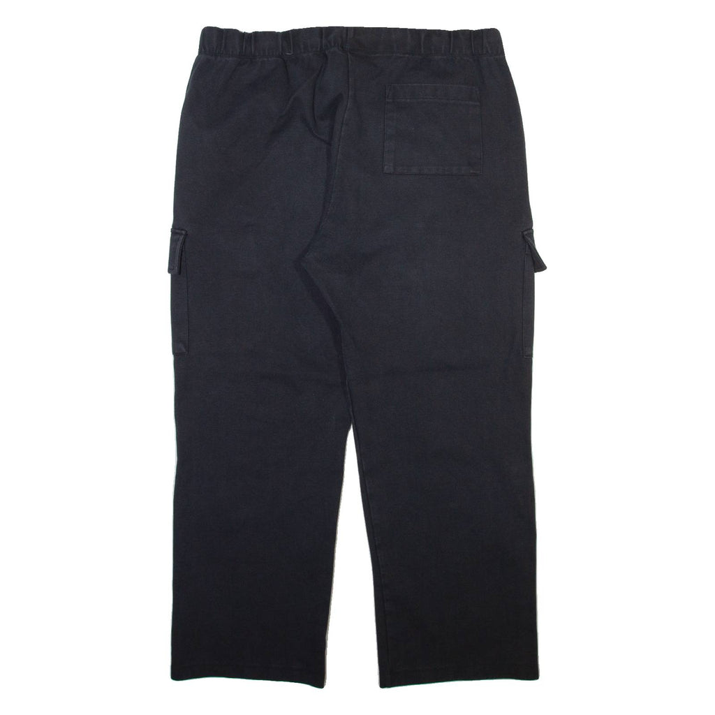 ZARA Cargo Mens Trousers Black Relaxed Straight W35 L27