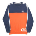 ADIDAS Mens Blue & Orange Crew Neck M Cotton Blend Sweatshirt Sports Casual