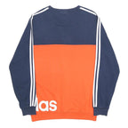 ADIDAS Mens Blue & Orange Crew Neck M Cotton Blend Sweatshirt Sports Casual