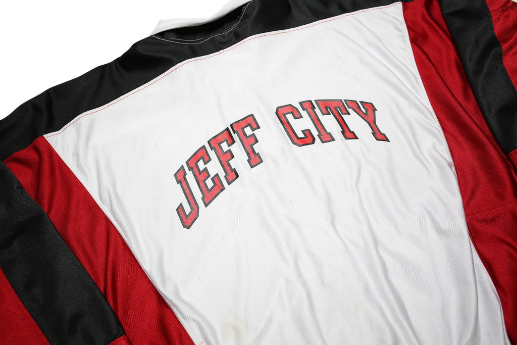 CHAMPION Mens White & Red Jeff City Button Jacket L Synthetic Sports Casual