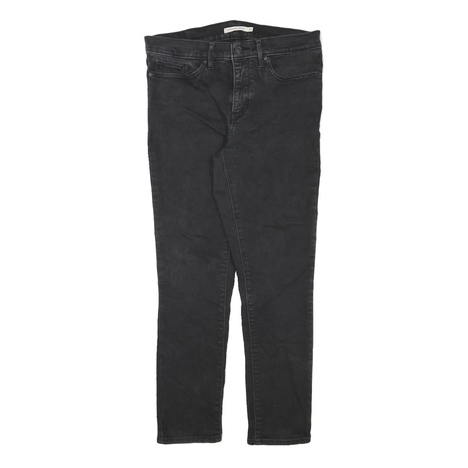 LEVI'S 311 Womens Slim Black Denim Medium W30 L26 Slim Fit Zip Jeans