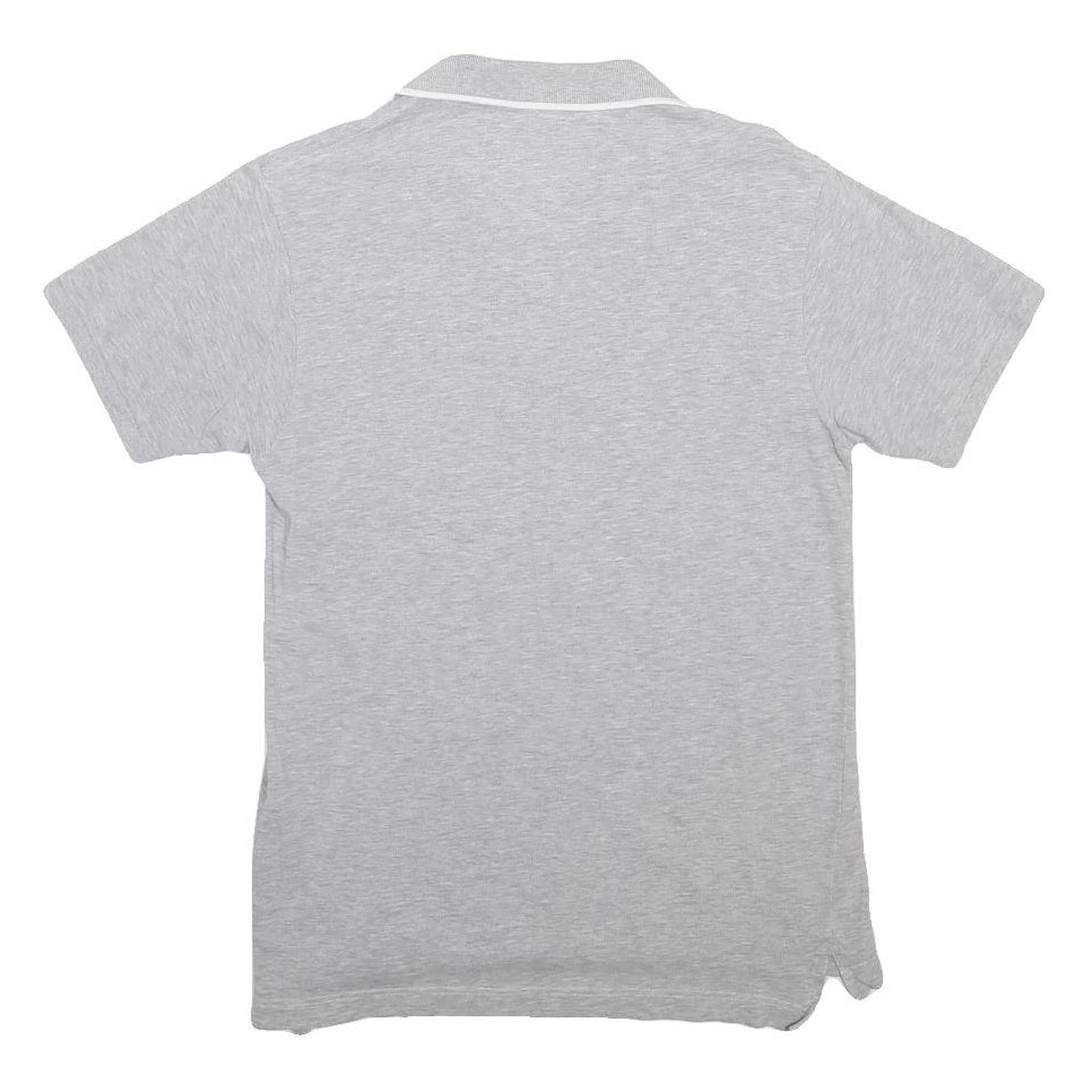 LACOSTE Mens Grey Short Sleeve Roland Garros Polo Shirt S Cotton Blend