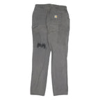 CARHARTT Womens Cotton Blend Grey Regular Straight Trousers W26 L29 Zip Closure