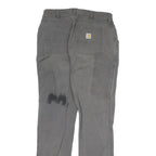 CARHARTT Womens Cotton Blend Grey Regular Straight Trousers W26 L29 Zip Closure