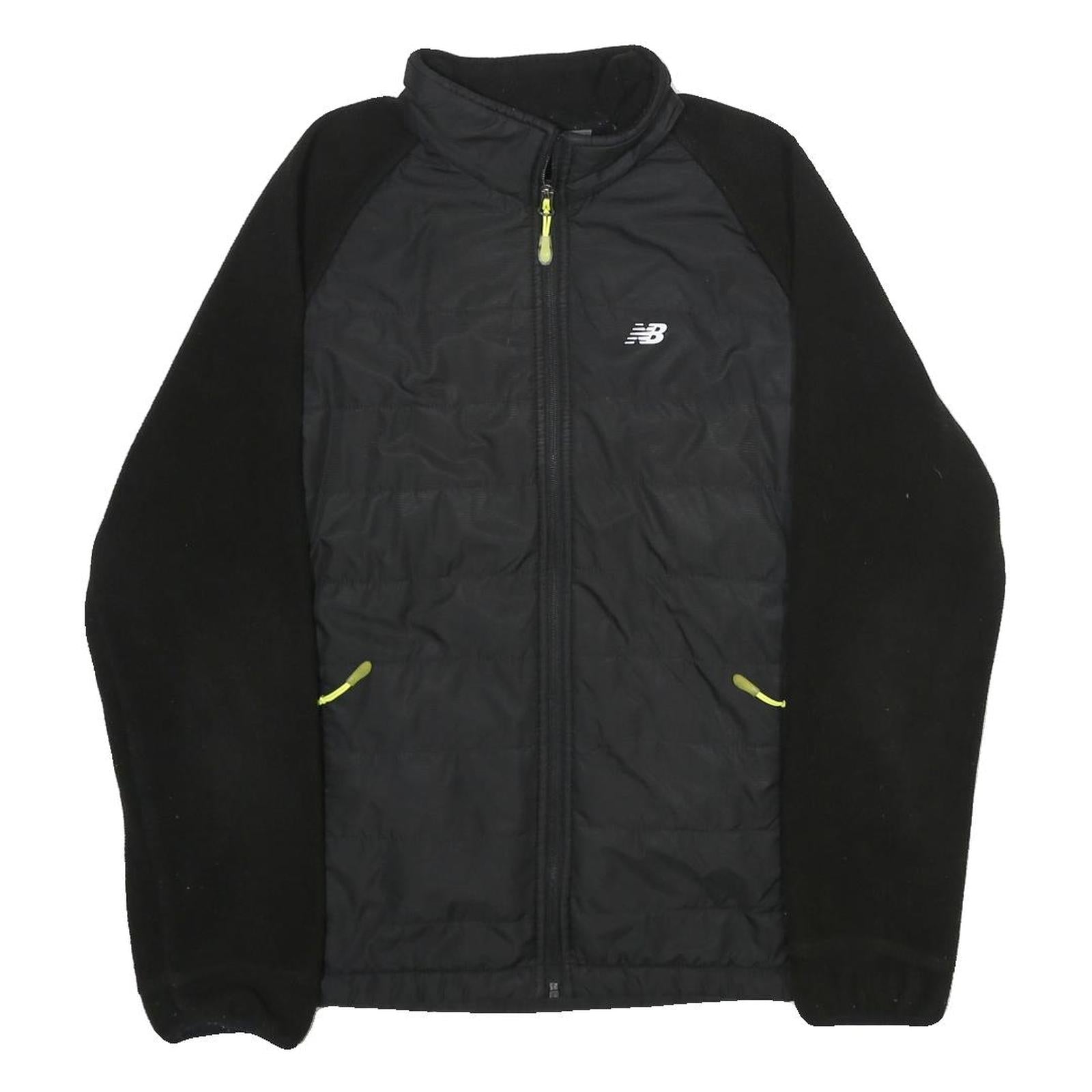 NEW BALANCE Womens Black Zip Jacket XL Polyester Plain Lightweight Sportswear