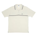 ADIDAS Mens Cream Polo Shirt L Cotton Short Sleeve Striped Casual Sportswear