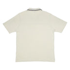 ADIDAS Mens Cream Polo Shirt L Cotton Short Sleeve Striped Casual Sportswear