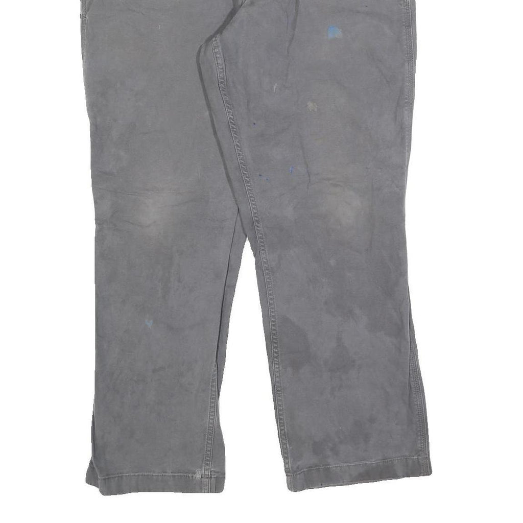 CARHARTT Mens Relaxed Grey Jeans Cotton Blend Zip W36 L30 Workwear Casual